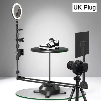 360-Dgree Electric Rotating Display Stand, Panoramic Photography Turntable For Phone & DSLR Camera Product Shooting, EU Plug, US Plug, UK Plug