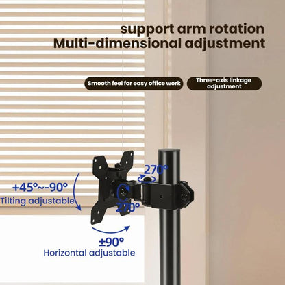 10-32 Inch Computer Monitor Height-Adjustable Swivel Desktop Stand, ZX-MT010