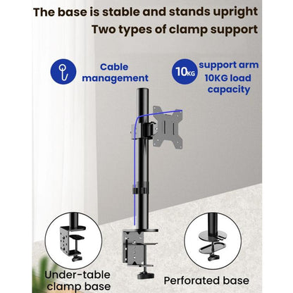 10-32 Inch Computer Monitor Height-Adjustable Swivel Desktop Stand, ZX-MT010
