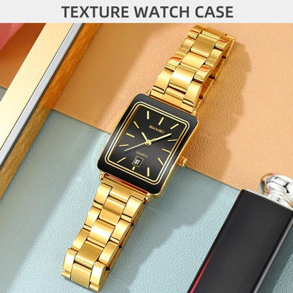 SKMEI 2566 Women Vintage Steel-Strap Business Watch 30m Water-Resistant Daily-Use Calendar Quartz Watch