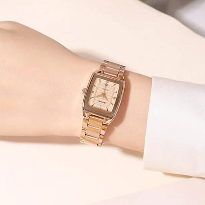 SKMEI 2578 Women Stainless Steel Business Watch Vintage Square 30m Life Water-Resistant Quartz Watch