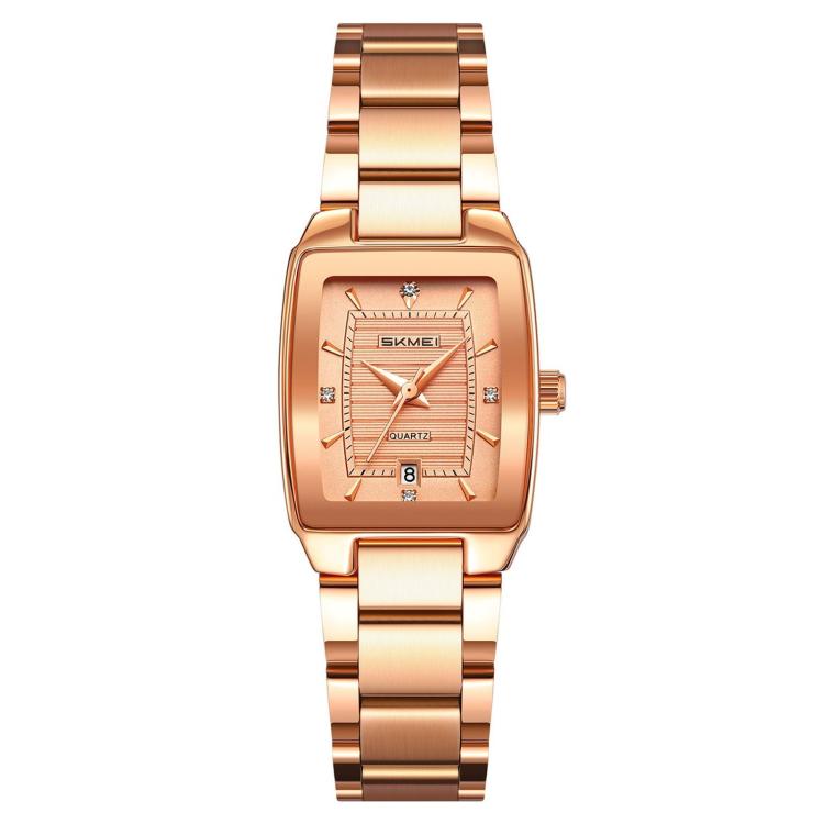 SKMEI 2578 Women Stainless Steel Business Watch Vintage Square 30m Life Water-Resistant Quartz Watch