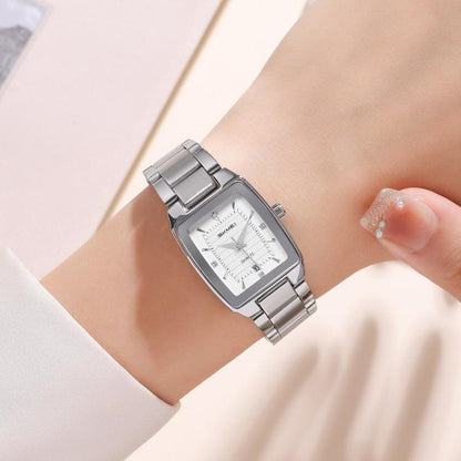SKMEI 2578 Women Stainless Steel Business Watch Vintage Square 30m Life Water-Resistant Quartz Watch