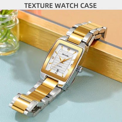 SKMEI 2578 Women Stainless Steel Business Watch Vintage Square 30m Life Water-Resistant Quartz Watch
