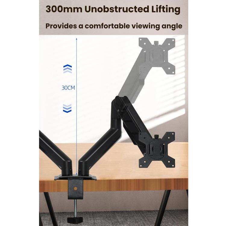 32-Inch Pneumatic Arm Dual-Screen Height-Adjustable Computer Monitor Stand, DY-02
