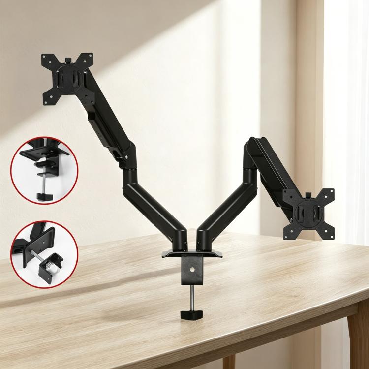 32-Inch Pneumatic Arm Dual-Screen Height-Adjustable Computer Monitor Stand, DY-02