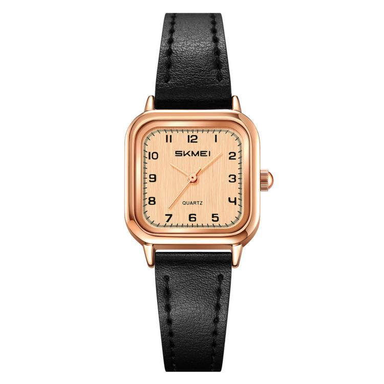 SKMEI 2579 Square Ladies Quartz Watch Leather Strap Watch