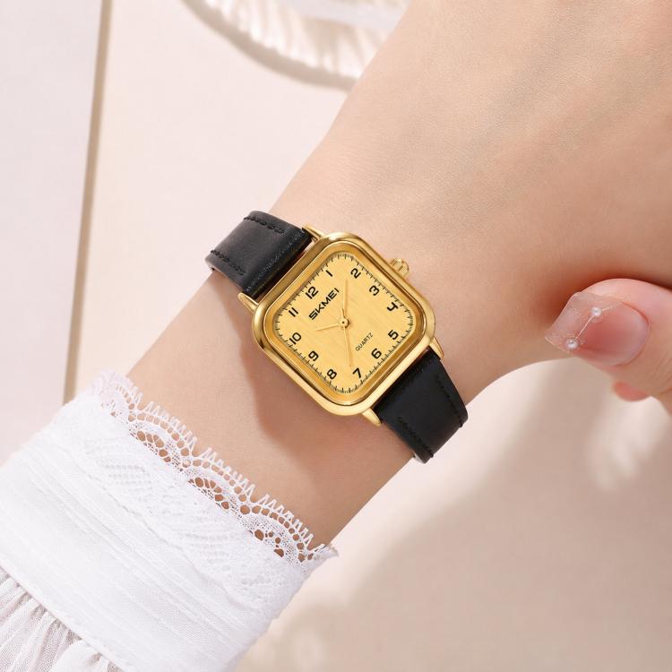 SKMEI 2579 Square Ladies Quartz Watch Leather Strap Watch