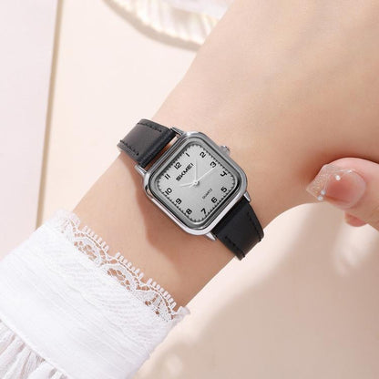 SKMEI 2579 Square Ladies Quartz Watch Leather Strap Watch