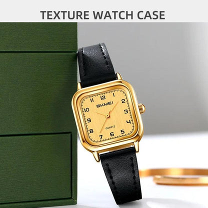 SKMEI 2579 Square Ladies Quartz Watch Leather Strap Watch