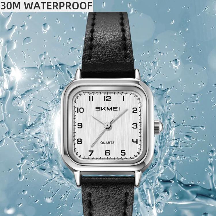 SKMEI 2579 Square Ladies Quartz Watch Leather Strap Watch