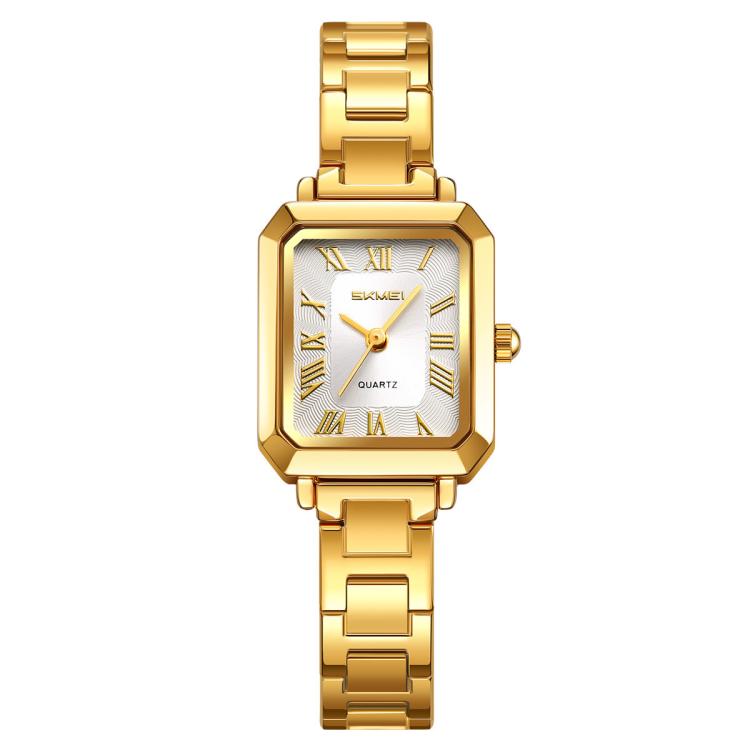 SKMEI 2582 Elegant Ladies Square Watch Stainless Steel Strap 30m Life Waterproof Quartz Watch