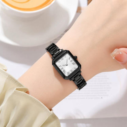 SKMEI 2582 Elegant Ladies Square Watch Stainless Steel Strap 30m Life Waterproof Quartz Watch