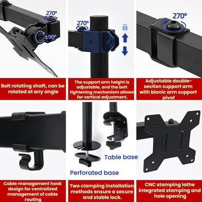 Computer Monitor Mechanical Single-arm Rotating Stand Desktop Clamp, ZX-MT011