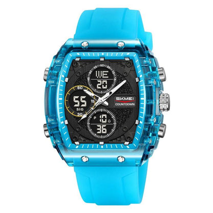 SKMEI 2602 Multifunctional Dual-Display Sports Watch 50m Life Water-Resistant Chronograph Luminous Outdoor Digital Watch