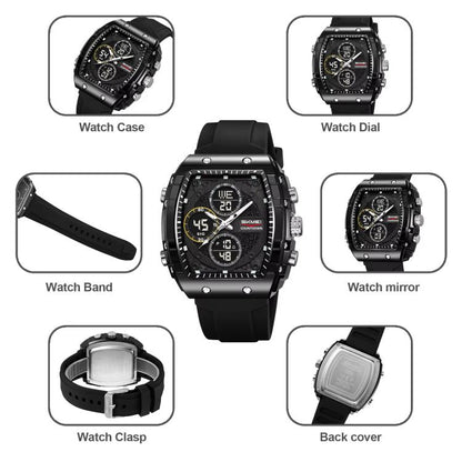 SKMEI 2602 Multifunctional Dual-Display Sports Watch 50m Life Water-Resistant Chronograph Luminous Outdoor Digital Watch