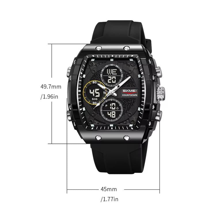 SKMEI 2602 Multifunctional Dual-Display Sports Watch 50m Life Water-Resistant Chronograph Luminous Outdoor Digital Watch