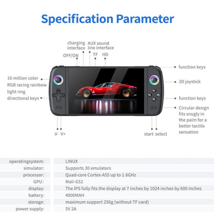 SJGAM M27 Handheld Gaming Console 7 Inch 3D Large Screen HD Portable Console, 64GB, 128GB, 256GB, 64GB+2pcs Game Controller, 128GB+2pcs Game Controller, 256GB+2pcs Game Controller