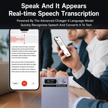 FW920E Portable Magnetic AI Smart Voice Recorder, Translation & Transcription Card?Shaped Audio Recorder, 64GB