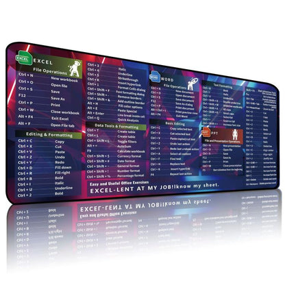 Large Shortcut Keys Mouse Pad Multi-Language Options Available Fray-Free Stitched Edges Keyboard Pad, 400x800x2mm, 400x800x3mm, 400x900x2mm, 400x900x3mm