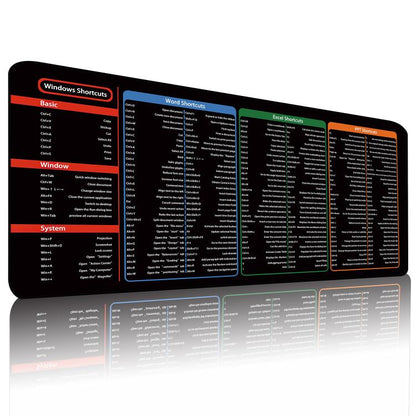 Large Shortcut Keys Mouse Pad Multi-Language Options Available Fray-Free Stitched Edges Keyboard Pad, 400x800x2mm, 400x800x3mm, 400x900x2mm, 400x900x3mm