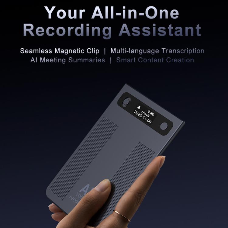 T8 Smart AI Voice Recorder For Office Meetings, Magnetic Portable Audio Recorder, 16GB, 32GB, 64GB