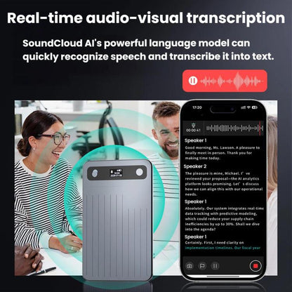 CB08 Portable Magnetic Smart AI Voice Recorder, Translation & Summary Audio Recorder, 32GB, 64GB