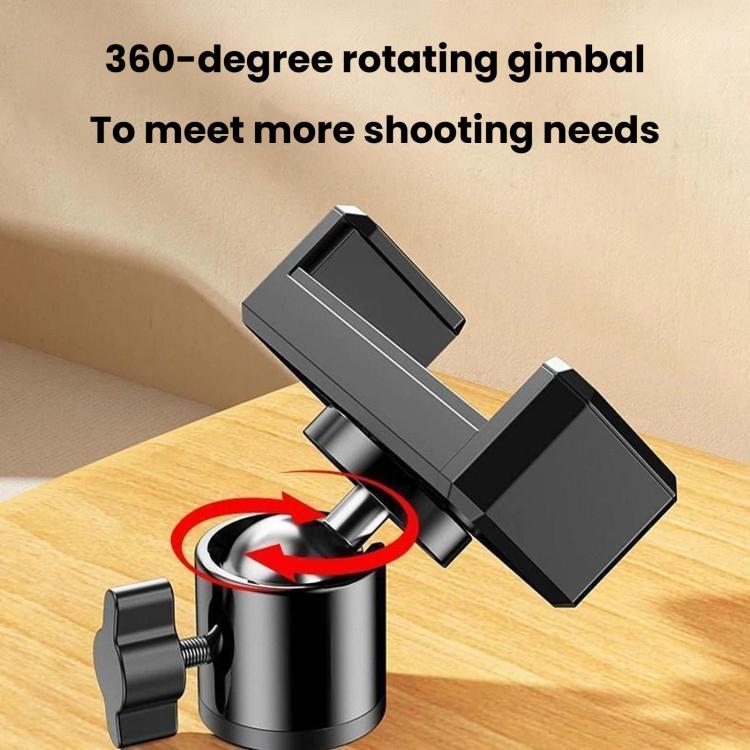 Phone Live Stand & Tripod Rotating Clamp, Multifunctional 360-Degree Overhead Shooting Holder, 1/4 Tripod Head + Clamp, Tripod Head