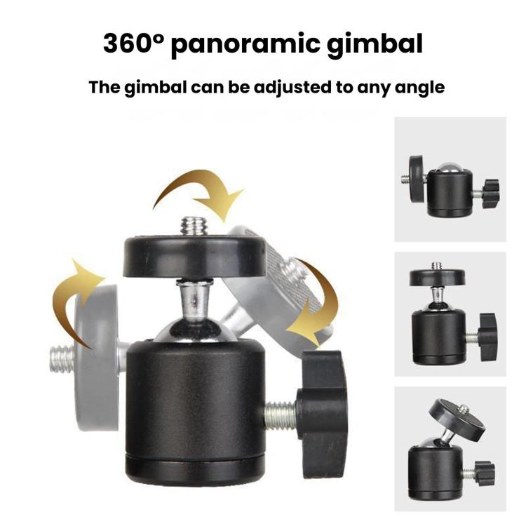 Phone Live Stand & Tripod Rotating Clamp, Multifunctional 360-Degree Overhead Shooting Holder, 1/4 Tripod Head + Clamp, Tripod Head