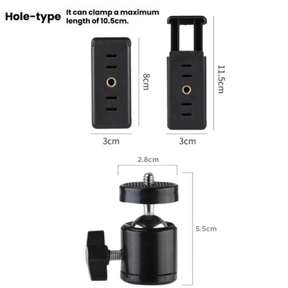 Phone Live Stand & Tripod Rotating Clamp, Multifunctional 360-Degree Overhead Shooting Holder, 1/4 Tripod Head + Clamp, Tripod Head