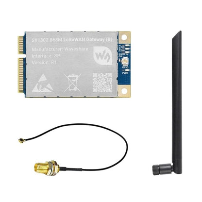Waveshare For Raspberry Pi LoRaWAN Gateway Module Standard Mini-PCIe Socket, SX1302 868M, SX1302 868M With Expansion Board, SX1303 868M, SX1303 868M With Expansion Board, SX1302 915M, SX1302 915M With Expansion Board, SX1303 915M