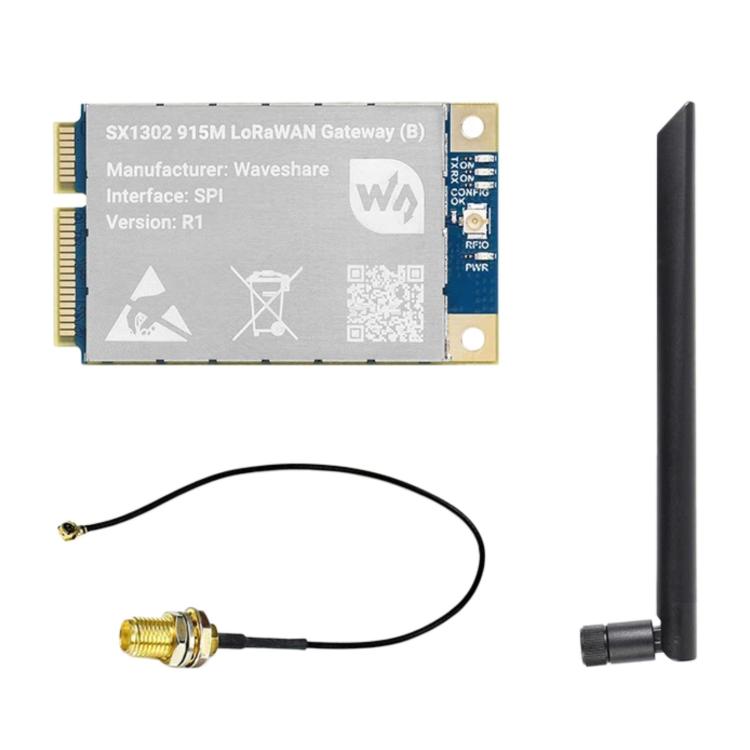 Waveshare For Raspberry Pi LoRaWAN Gateway Module Standard Mini-PCIe Socket, SX1302 868M, SX1302 868M With Expansion Board, SX1303 868M, SX1303 868M With Expansion Board, SX1302 915M, SX1302 915M With Expansion Board, SX1303 915M