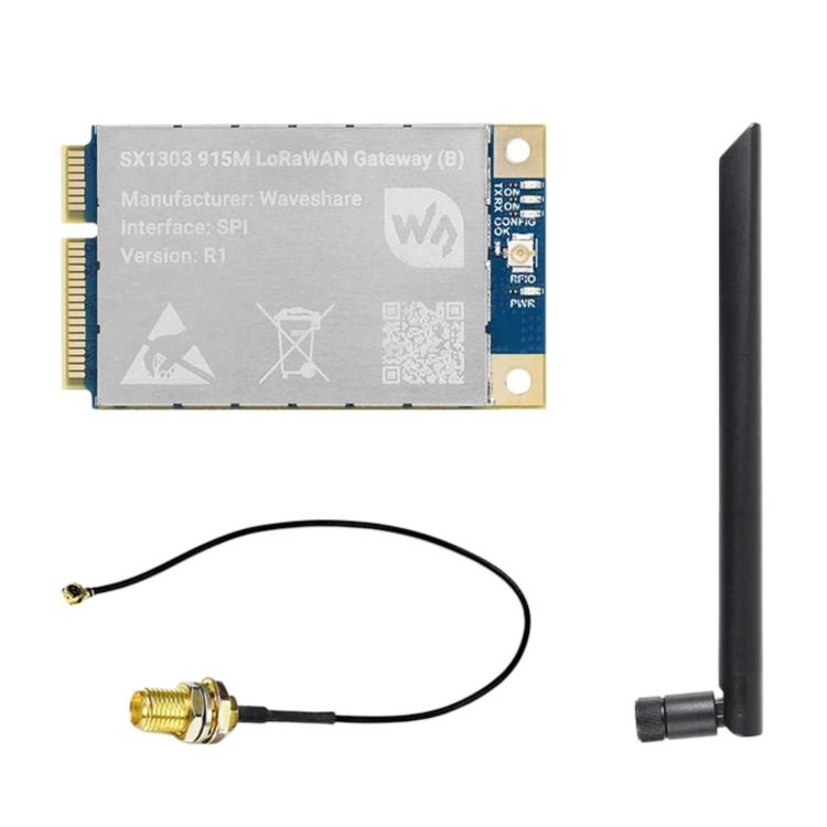 Waveshare For Raspberry Pi LoRaWAN Gateway Module Standard Mini-PCIe Socket, SX1302 868M, SX1302 868M With Expansion Board, SX1303 868M, SX1303 868M With Expansion Board, SX1302 915M, SX1302 915M With Expansion Board, SX1303 915M
