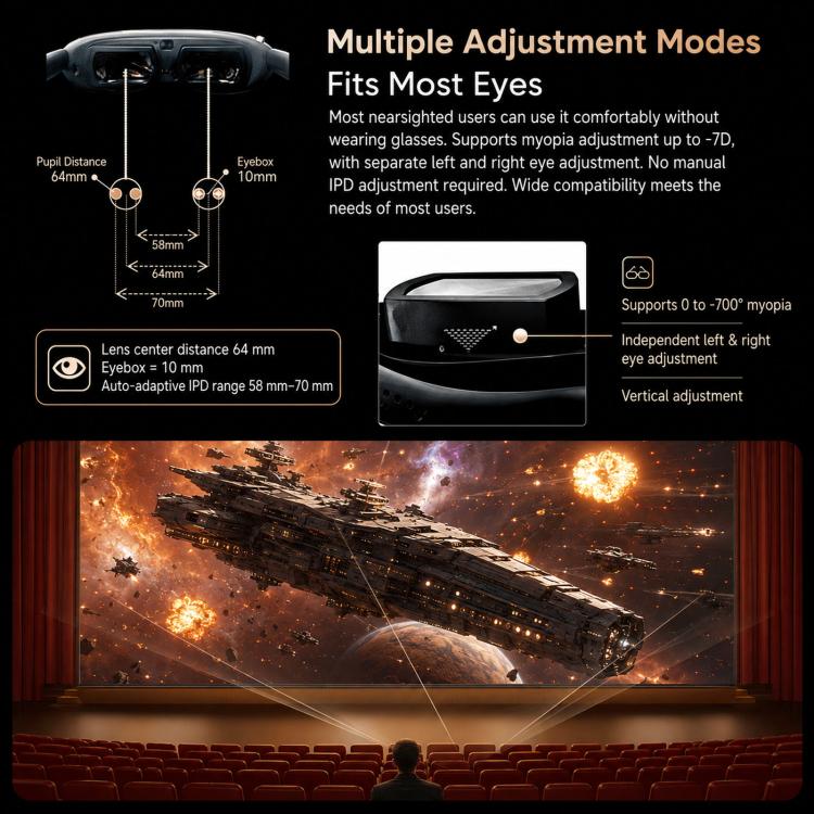 4K Ultra HD Smart VR Headset 1,000 Inch 3D Projection Universal Gaming Headset, WIFI Orange, WIFI Black, DP Orange, DP Black, WIFI Orange+TX Cable, WIFI Black+TX Cable, DP Orange+HDMI To DP cable, DP Black+HDMI To DP cable