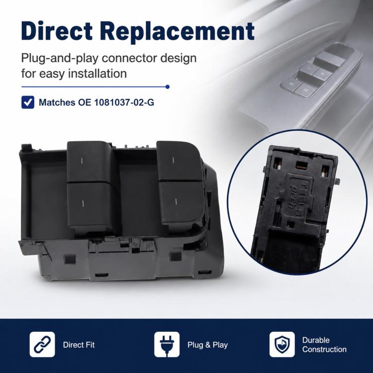 For 2021-2023 Tesla Model 3 / Y Driver Window Lift Switch 1081037-02-G, With Wiring, Without Wiring