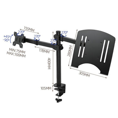 10-32 Inch Desktop Monitor Cantilever Lifting And Rotating Tray Stand, ZX-MT025S