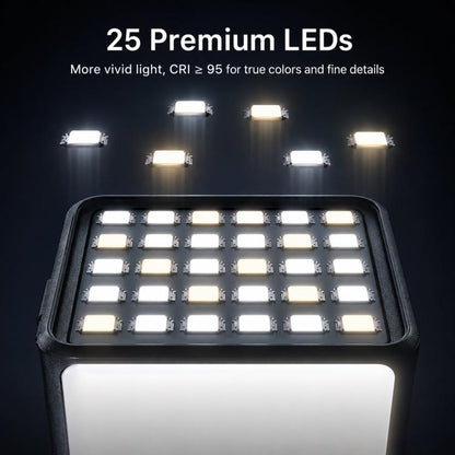 For DJI Action 5 Pro/4/3 TELESIN Quick-Release Mini Vlog Fill Light, IPX5 Waterproof Magnetic LED Video Light With 3 Color Temps, For DJI Action 5 Pro/4/3