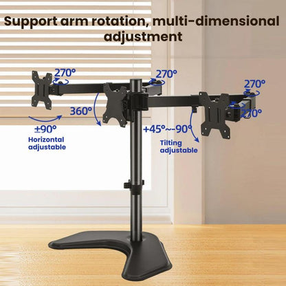 Three-Screen 360 Degree Rotating Base Cantilever Monitor Mount, ZX-T033V