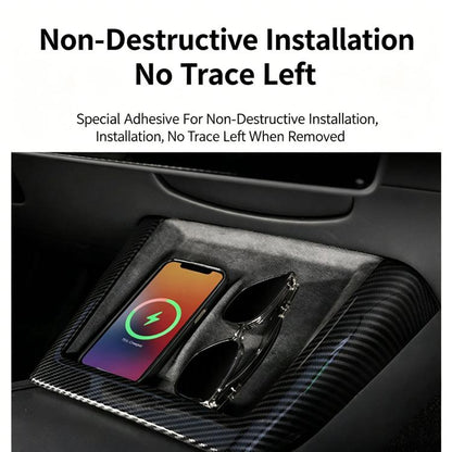 For Tesla Model 3 / Y Center Console Wireless Charger U-Shaped Decorative Protective Bezel