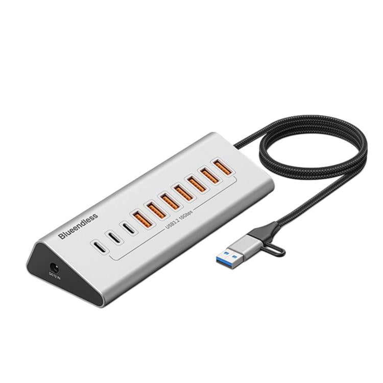 Blueendless TYPE-C Splitter 10Gbps Braided Cable Extension Hub, 15W USB3.2 x 4, 15W USB3.2 x 3+SD/TF3.0, 15W USB3.2 x 4+TYPE-C3.2 x 2+SD/TF3.0, 15W USB3.2 x 4+TYPE-C3.2 x 3, 36W USB3.2 x 7+TYPE-C3.2 x 3