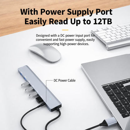USB 3.0 Hub High Speed 7-Port Expander Aluminum Alloy Splitter With Independent DC 3.5mm Power Supply, ADS-313A