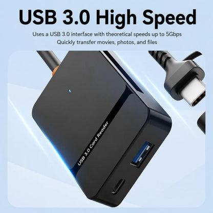 6 In 1 USB / Type-C High-Speed 3.0 Card Reader SD/TF/CF/MS Card Reader, ADS-326