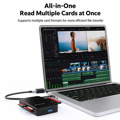 6 In 1 USB / Type-C High-Speed 3.0 Card Reader SD/TF/CF/MS Card Reader, ADS-326