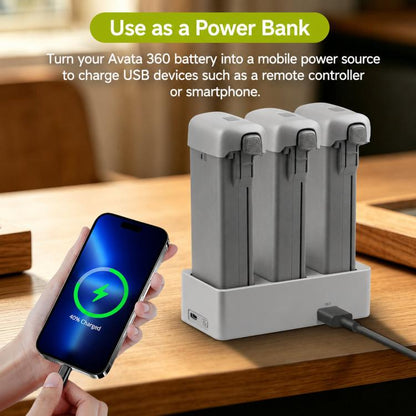 For DJI Avata 360 YX PD 100W Parallel Charger 3-Way Fast Charging Hub With Battery Storage Mode, 3-Way