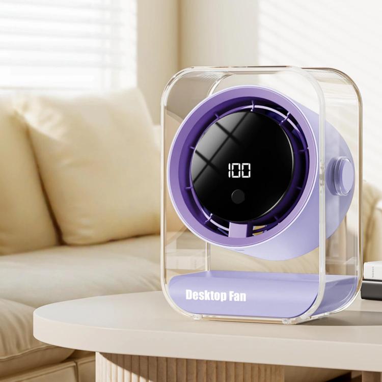F15 Smart Timing Transparent Digital Display Desk Fan Small Circulating Table Fan For Office