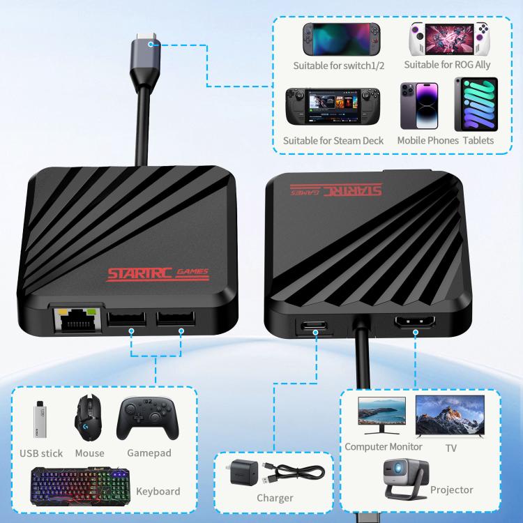 STARTRC GAMES Multifunctional Screen Mirroring HDMI Dock, For Nintendo Switch Series