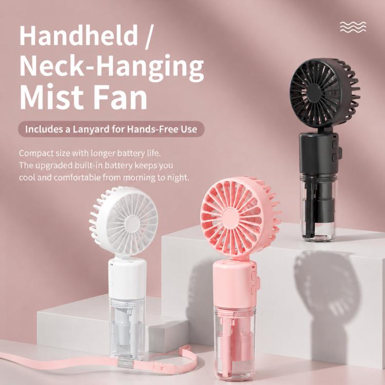 Handheld Misting Fan with Neck Strap 180 Degree Foldable Portable Water Spray Fan Type-C Rechargeable Mini Personal Face Mister Fan