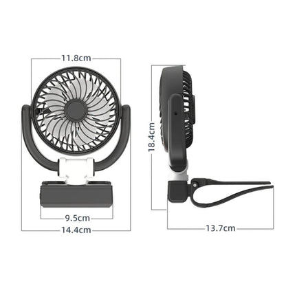 F4508 Adjustable Clip-On Front Baffle Car Fan 3-Speed Portable Quiet Cooling Fan, F4508