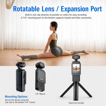 1080P WiFi Body Camera With Rotatable Lens & 1.6 Inch Screen Wearable Sports Action Camera Clip-On Pocket Cam, DV01 1080P