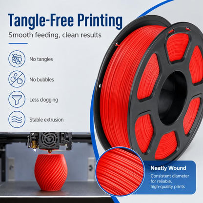 PLA 3D Printer Filament 1.75mm 1kg Spool Tangle-Free Eco-Friendly 3D Printing Material, White, Black, Grey, Transparent, Coffee, Red, Rose Red, Pink, Peach Red, Orange, Yellow, Skin Color, Purple, Blue, Sky Blue, Cyan, Deep Blue, Fluorescent Green, Gol...